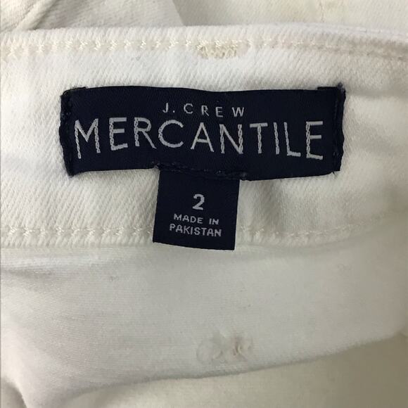 J. Crew White Button Front Denim Fitted Tailored Mini Skirt sz 2 - Picture 5 of 5